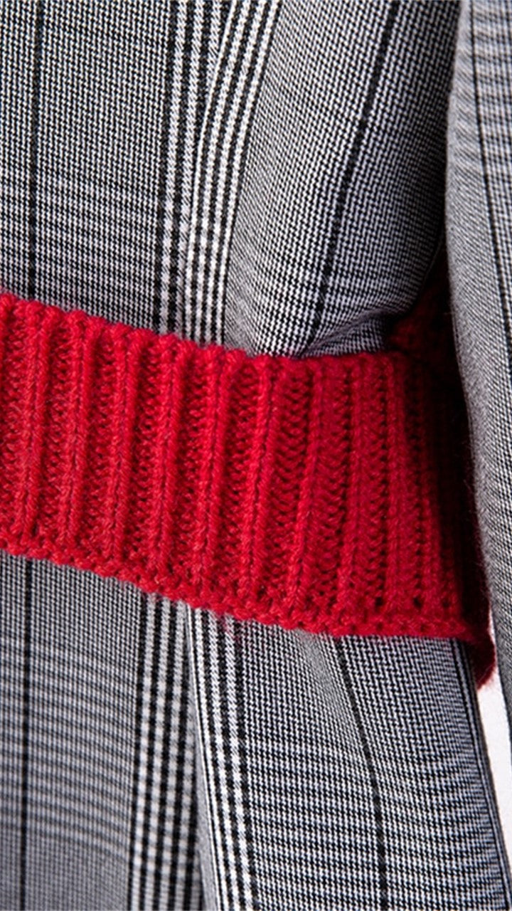 Knit patchwork blazer