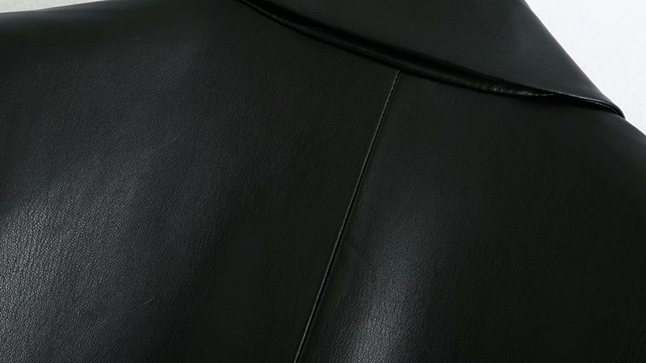 PU leather blazer