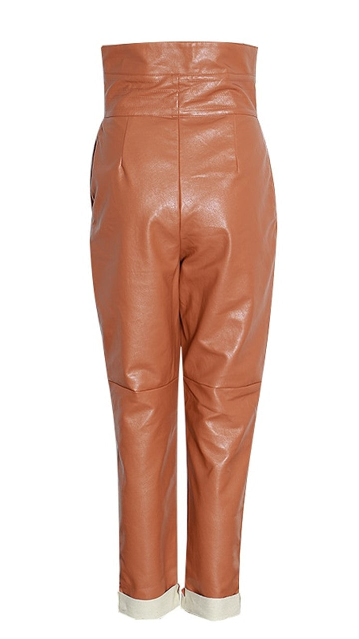Pantalon en cuir PU asymétrique
